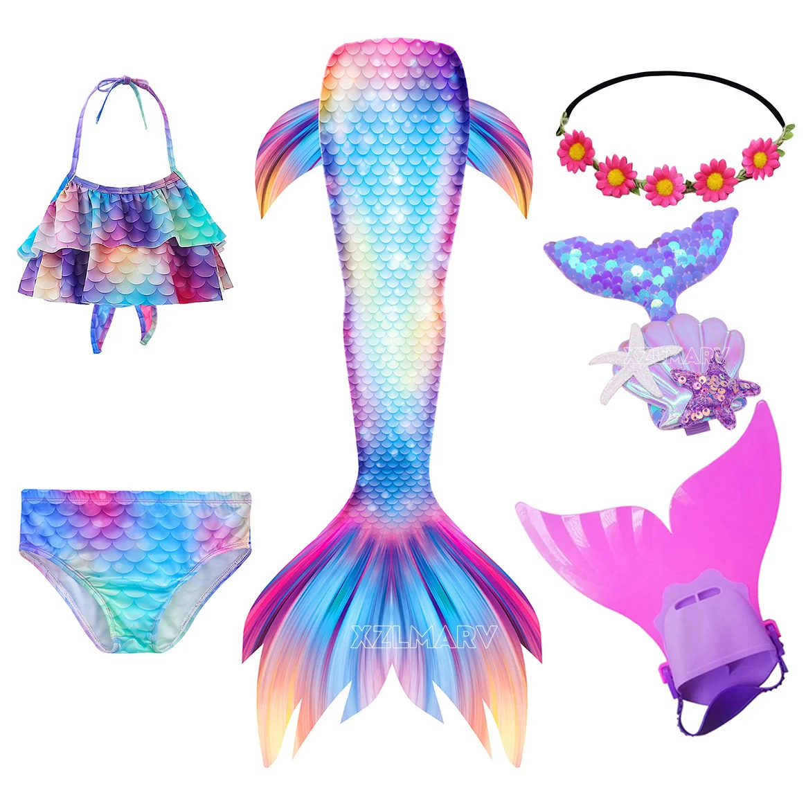 Kids Mermaid Tails Girls Swimming Dresses Mermaid Swimsuit Purim Cosplay Costume Beach Costume Bikini Swimming Suit cosplay costume,mermaid costume