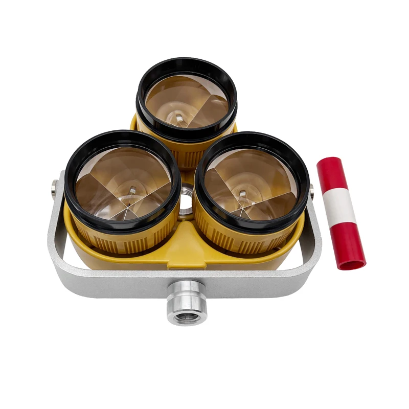 Prisma Triplo Giallo Di Alta Qualità Con Borsa Per Stazioni Somk Nikon Trimble Total Surveying Offset 0Mm /-30Mm Triplo Riflesso