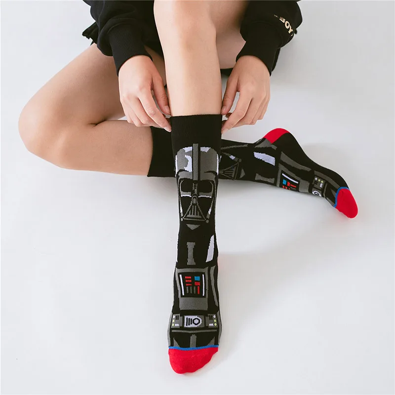 VIP 새 가을 겨울 스타 워즈 영화 남성 양말 마스터 요다 R2-D2 코스프레 양말 Wookiee Jedi Knight 참신 여성 양말 37-45