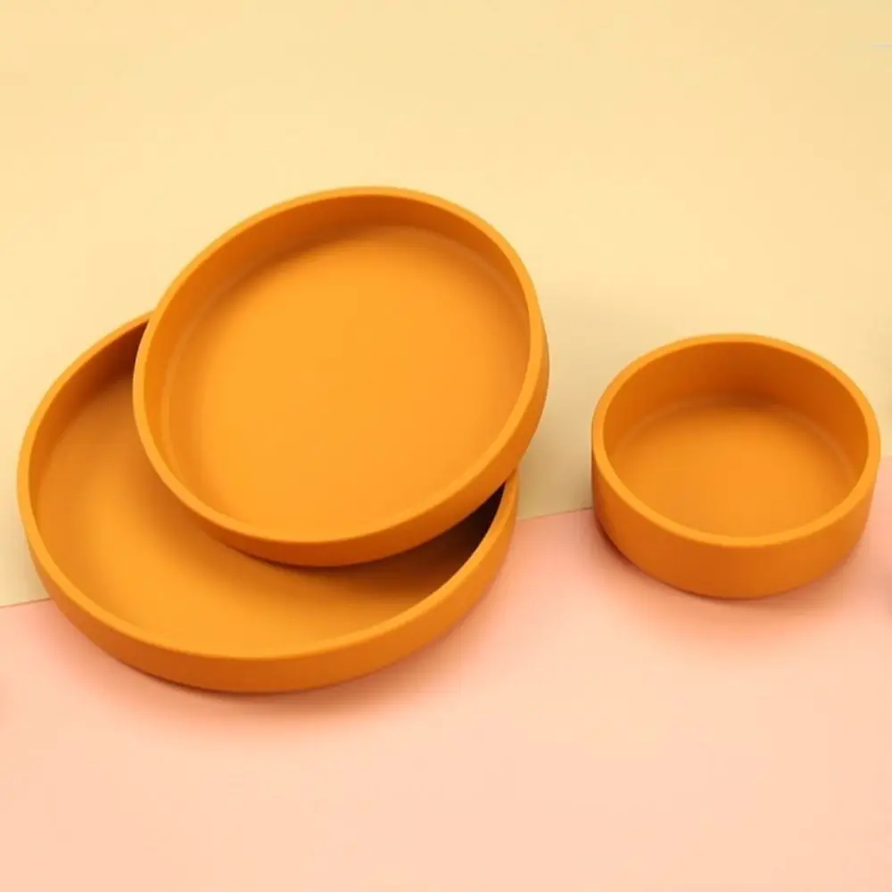 3Pcs Bakeware Nordic Style Dinner Plate Set Round Silicone Pizza Pans Suit Food Grade Tray Pastry Molds Outdoor 4
