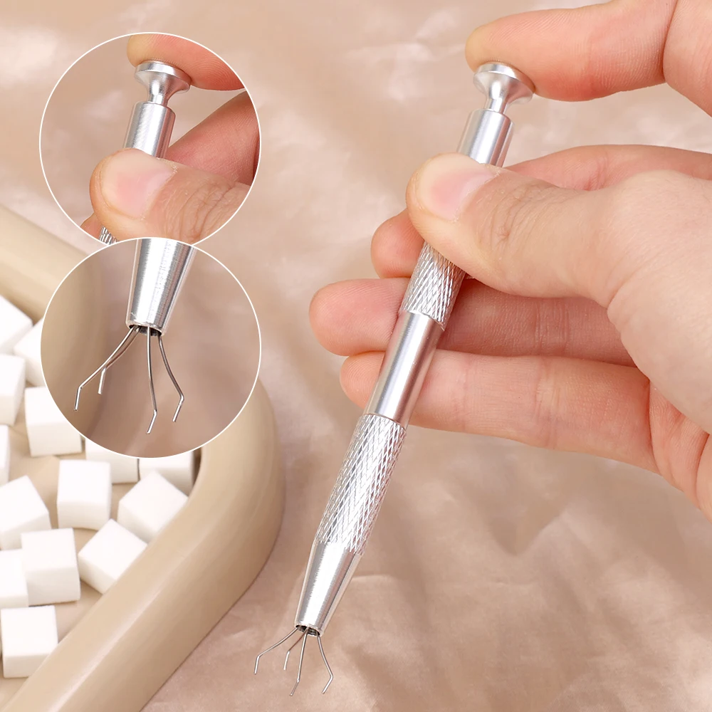 Description Picture 4 of itemMini Square Nail Art Sponge 4 Claws Metal Grabber Pen Nail Sponge Manicure Tools Gradient Brush Glitter Powder Dotting Pen