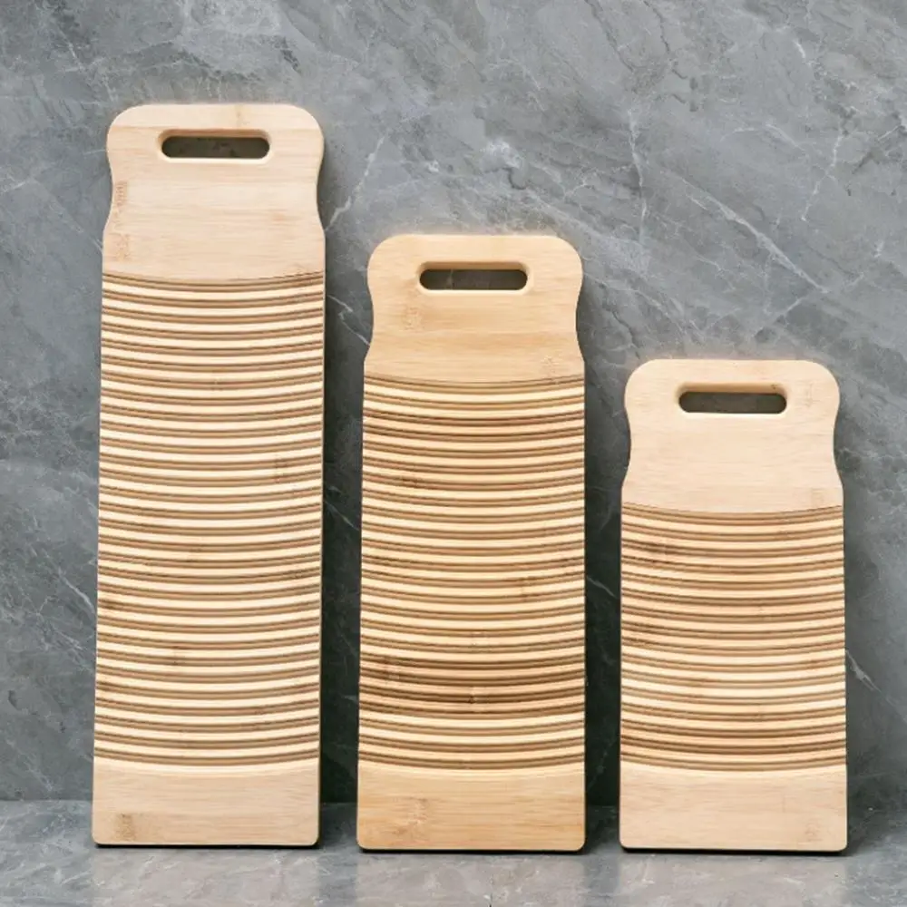 Practical Rectangle Bamboo Washboard 1Pc S/M/L Eco-friendly Manual Hand Washing Tool Thicken Washing Laundry Board