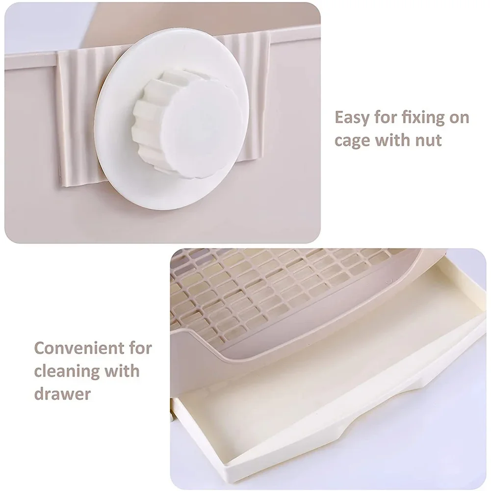 Extra Large Rabbit Litter Box Bunny Toilet with Drawer 50 Pet Toilet Film 25 Toilet Training Pad Cleaning Set Small Pet Box Pan 5