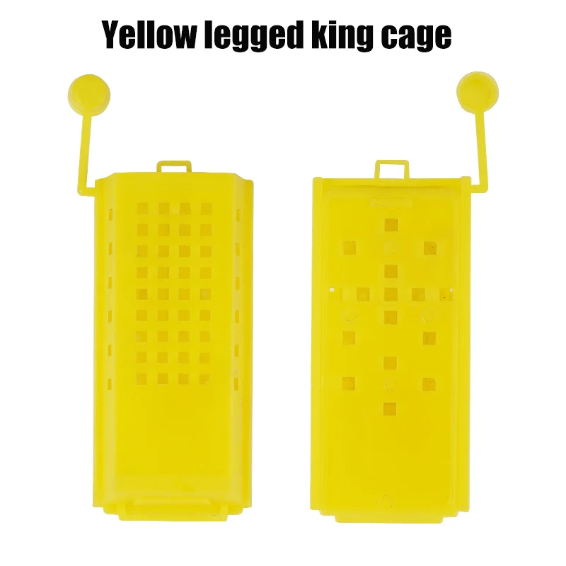10Pcs Queen Bee Post Cage with Leg Plastic Yellow Catcher Apiculture Device Isolation Beekeeping Transport Cages Beekeeping Tool