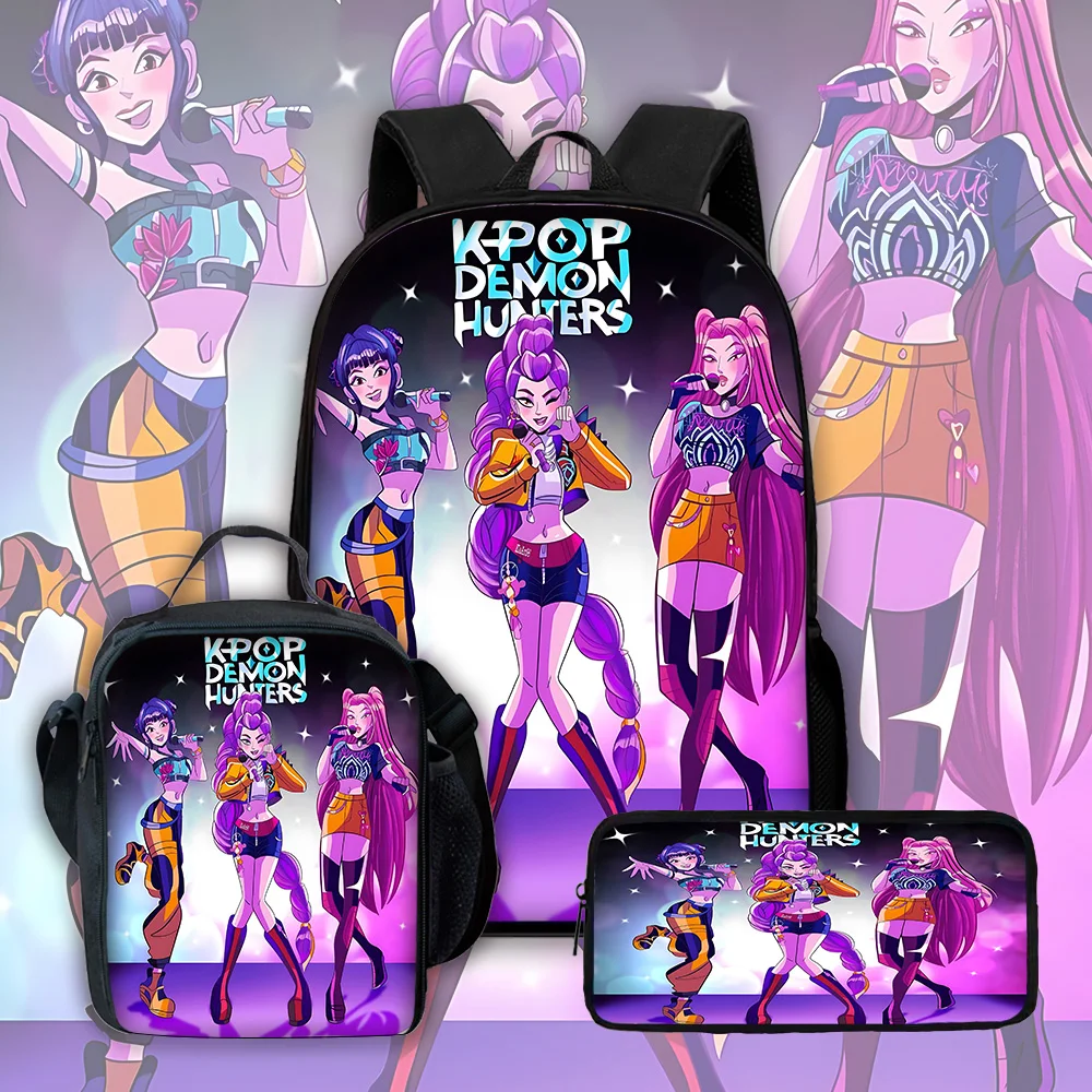 Sac à dos d'école pour enfants de la groupe Kpop, avec sacs à déjeuner H-Hunters, sacs à crayons, sacs d'école pour garçons et filles D-Demons, meilleur cadeau