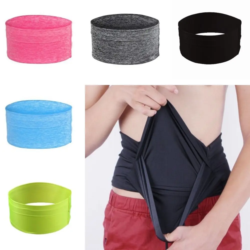 

3 Pocket Running Waist Bag Multifunctional Invisible Elastic Mobile Phone Holder Colorful Adjustable Yoga Belt Bag Marathon