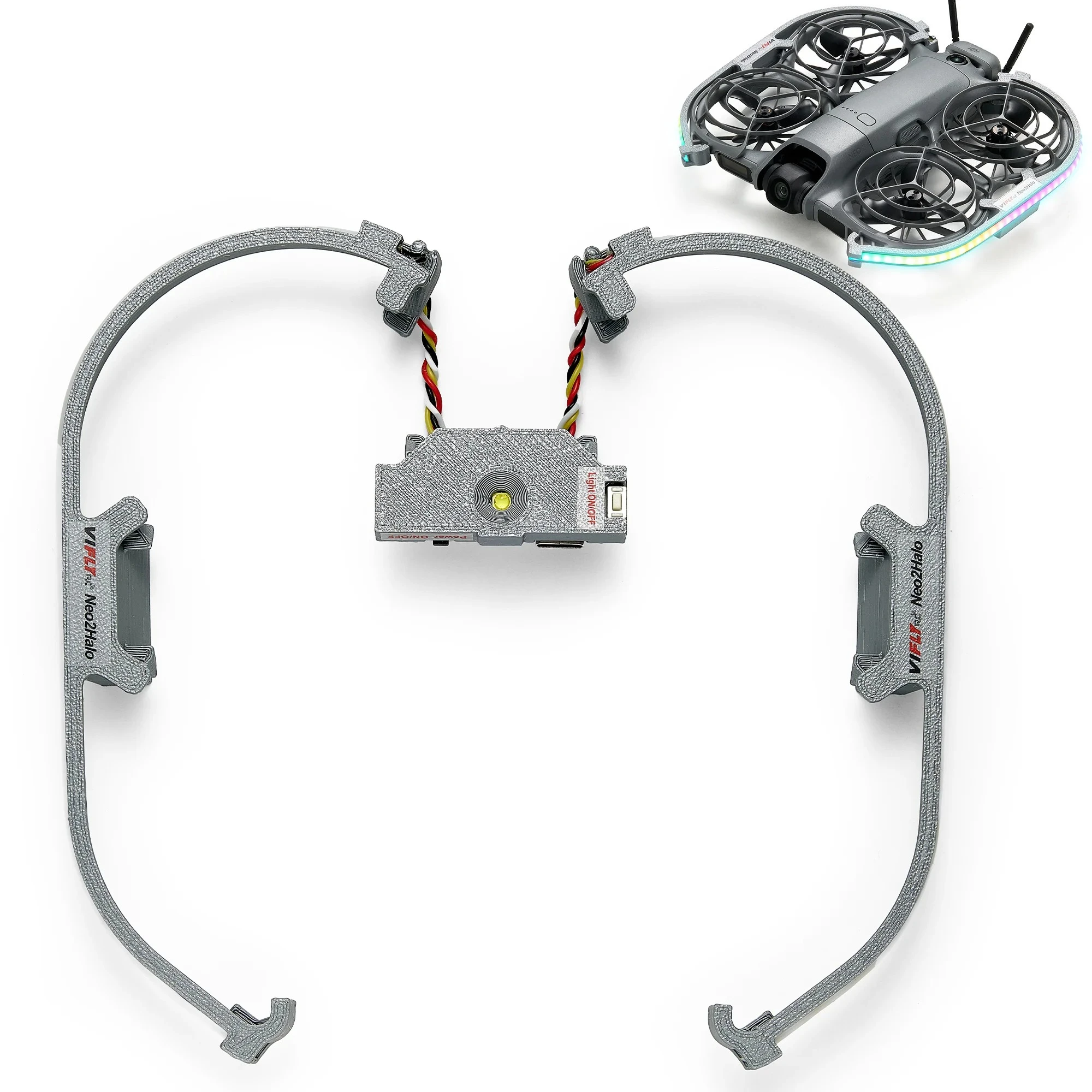 Kit Lumière LED VIFLY Neo2Halo pour DJI Neo 2 - 80 LED, 7 Couleurs