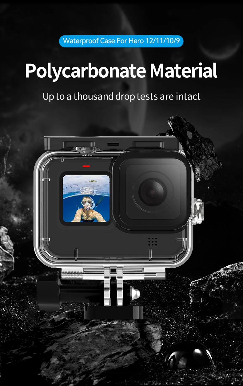 45M Waterproof Case For 12 11 10 9 Tempered Glass Lens Diving Housing Cover Len