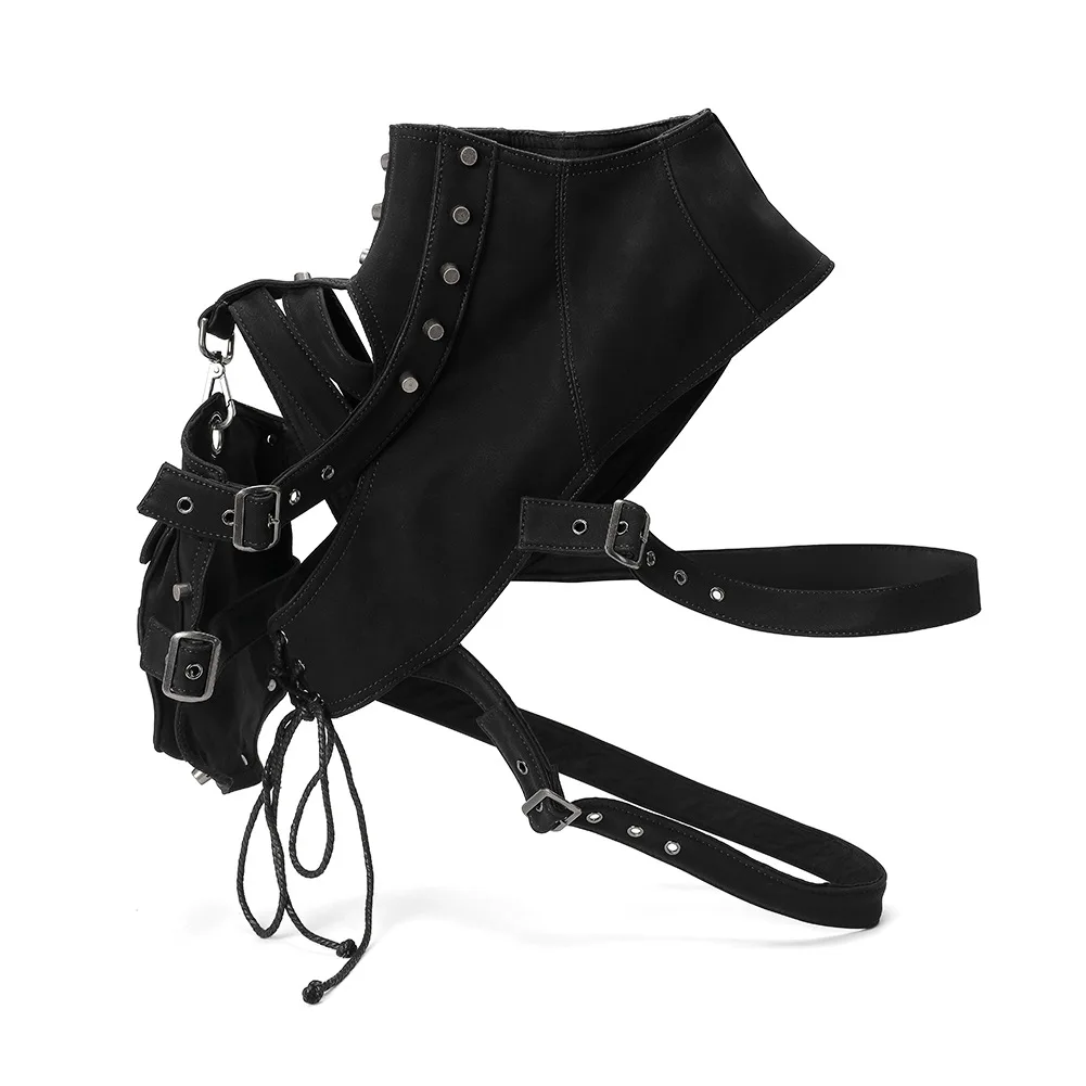 New Arm Bag Punk PU Leather Women's bag Shoulder Bag Halloween Stage Performance Armor Accessories Locomotive Mobile Phone Bag