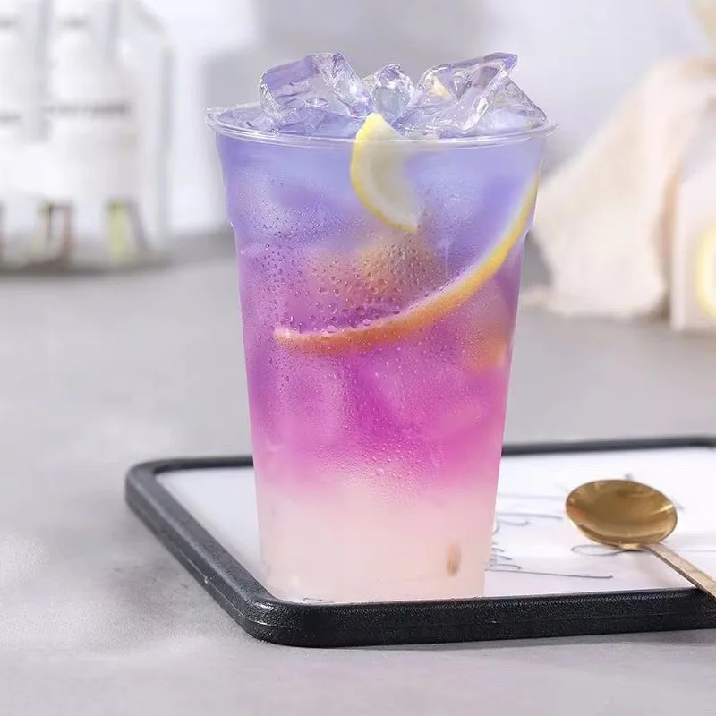 Fruit Cups Ice Disposable Bubble Tea Cup Smoothie Cold Drinking Cup Dome Lids 50Pcs plastic cups,disposable paper cups,plastic dessert cups,dessert cups