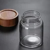 180ml Wood Lid Glass Airtight Canister Kitchen Storage Bottles Jars Food Container Grains Coffee Beans Grains Candy Containers 4