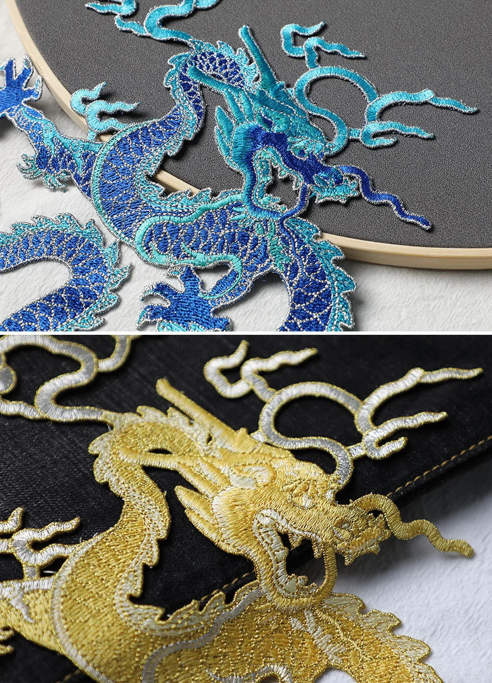 Stickerei Drachen Dekorative Patch für DIY, Nähen auf Kleidung, Ethnische Stil, Klassische Dekorationen, Kleidungs stück Accessoires, 1 PC – Detail 2