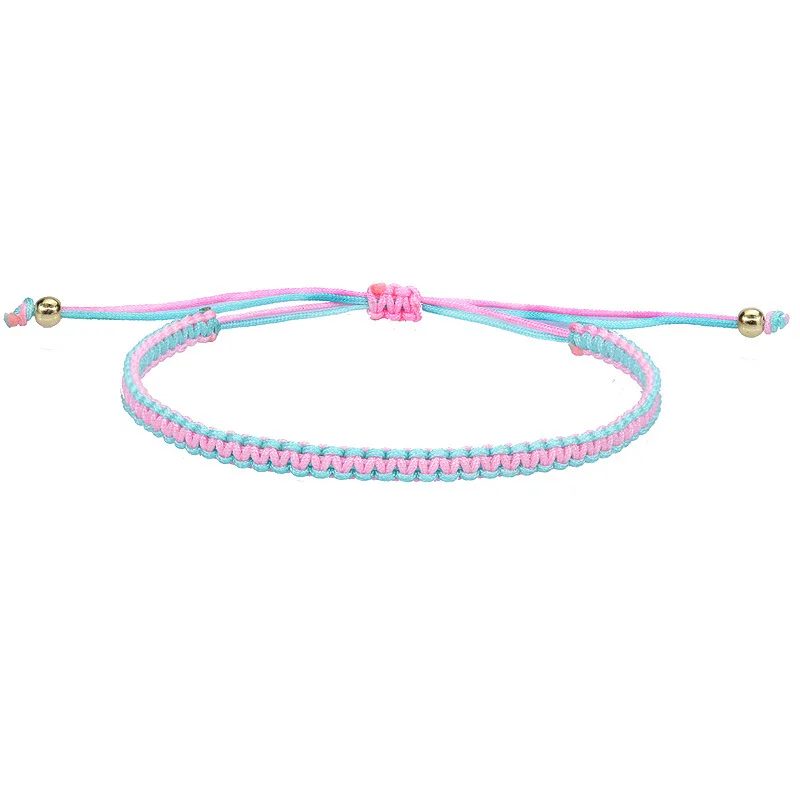 Outdoor Frauen Mann Freundschaft Strand Armband Glück Faden Knoten gewebte Geflecht Seil weben Hand Handgelenk Riemen Armreif Schmuck Zubehör – Detail 9