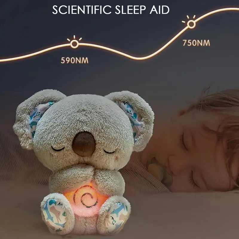 Plush toys Kawaii Koala Otters Rabbit Baby Doll Toy Gifts Soothing Musical Light Relief Anxiety Breath Sleep Sensory