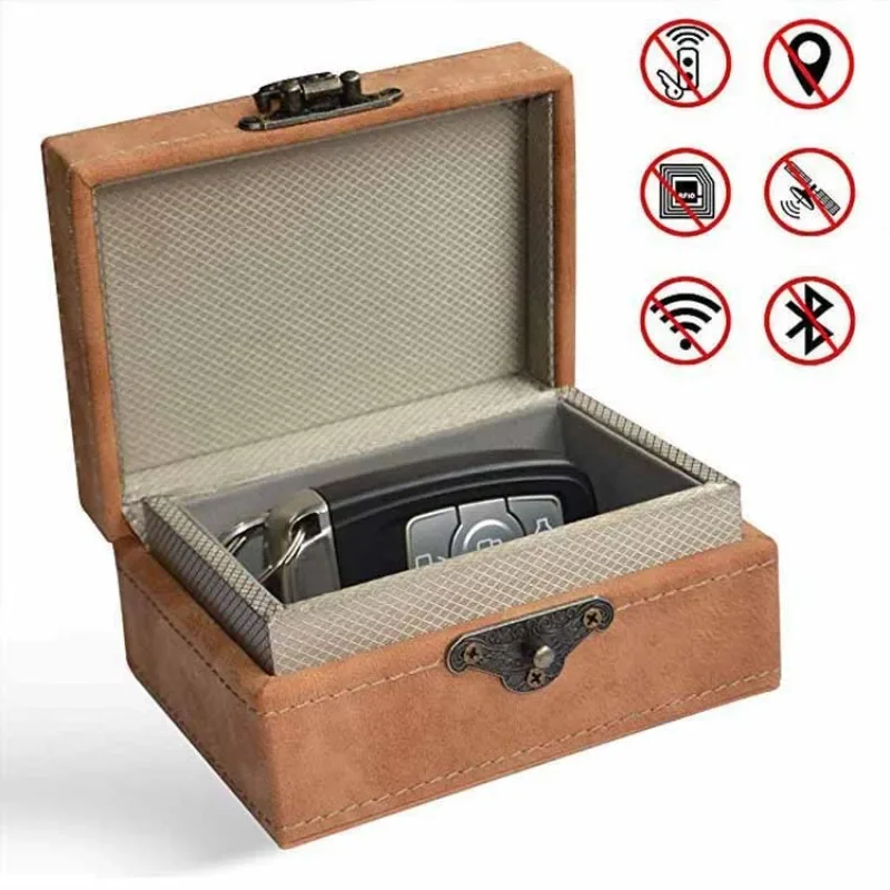 

Car Keyless Signal Shielding Box Anti-theft Keychain Protector Anti-radiation Mobile Phone Faraday Key Box Storage Box