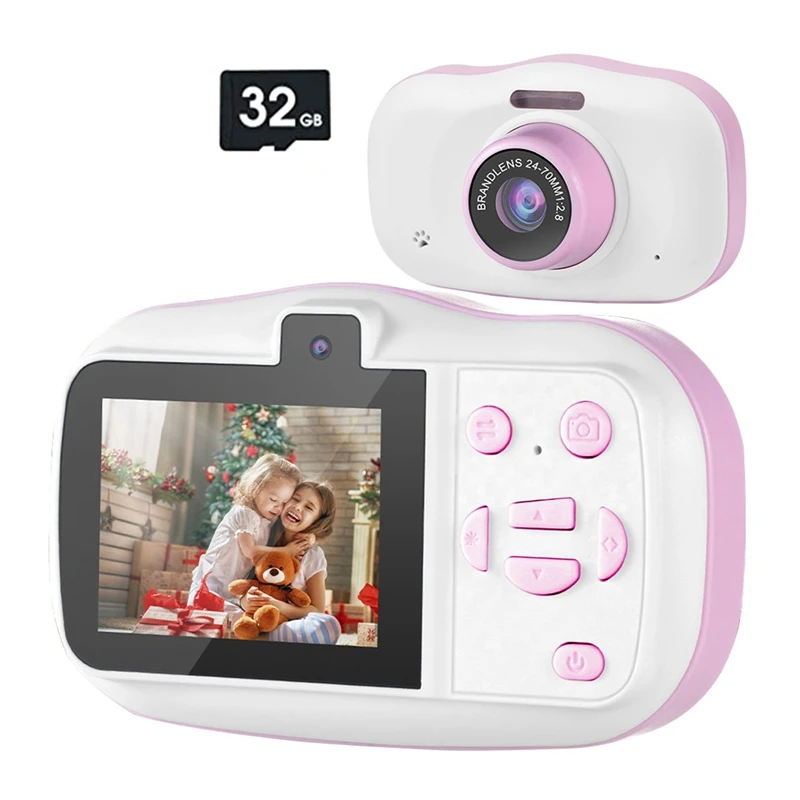 Children Camera Waterproof 1080P Mini Selfie Kid Toy Digital Cameras 32G Video Camcorder Toy Kids Birthday Gift-A Easy To Use
