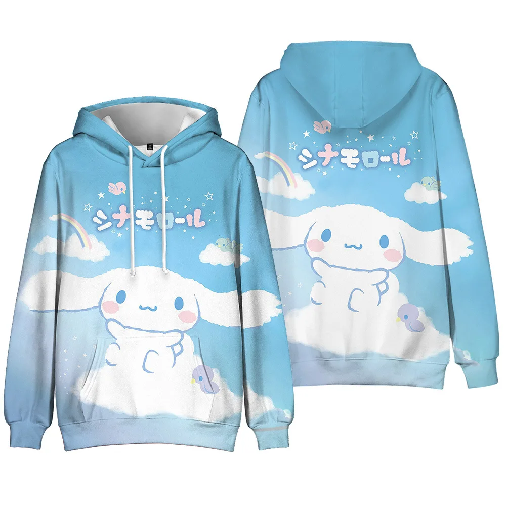 New Cinnamon Dog Sanrio Cinnamoroll Hooded Sweatshirt, Hooded Pullover Couple Sweatshirt, Adult And Children's Wear Girl Clothes