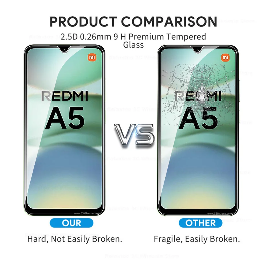 3x Anti-Riflesso Vetro Pellicola Protezione Per Xiaomi Redmi A5 - Foto 6