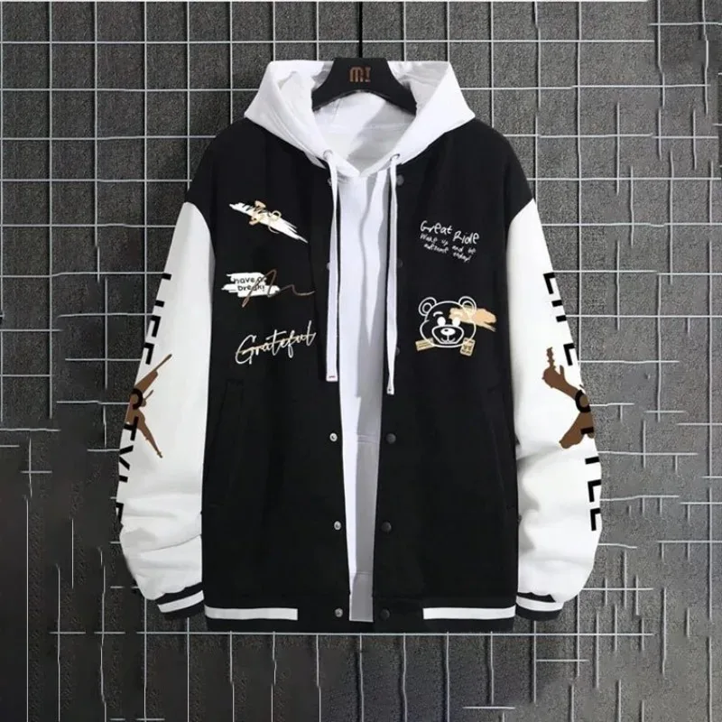 Men's Baseball Jacket Spring Autumn Loose Casual men baseball jacket