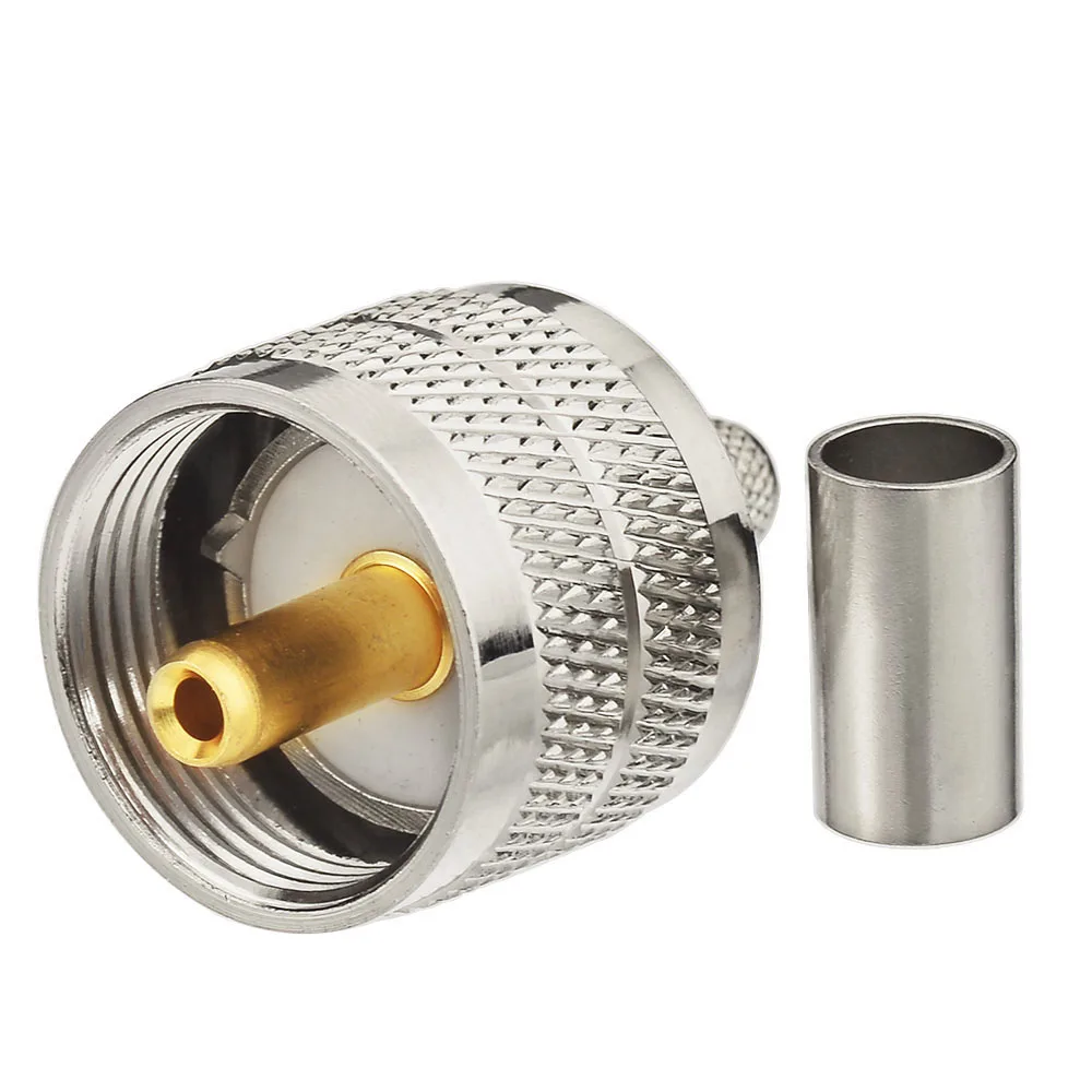 Superbat UHF Series PL-259 Male Crimp RF Coaxial Connector for RG58 RG400 RG142 LMR195 UHF Cable RF Connector
