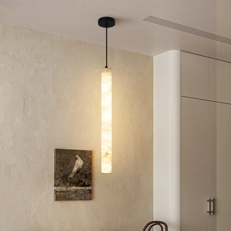 Artpad Simple Marble Pendant Light Modern Style for Living Room Dining Room Bar Bedroom Bedside Hanging Lamp