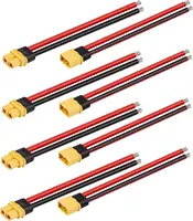 4 Pairs XT60 Plug Female and Male Connector with 150mm 10AWG Wire for RC Lipo Battery FPV Racing Drone