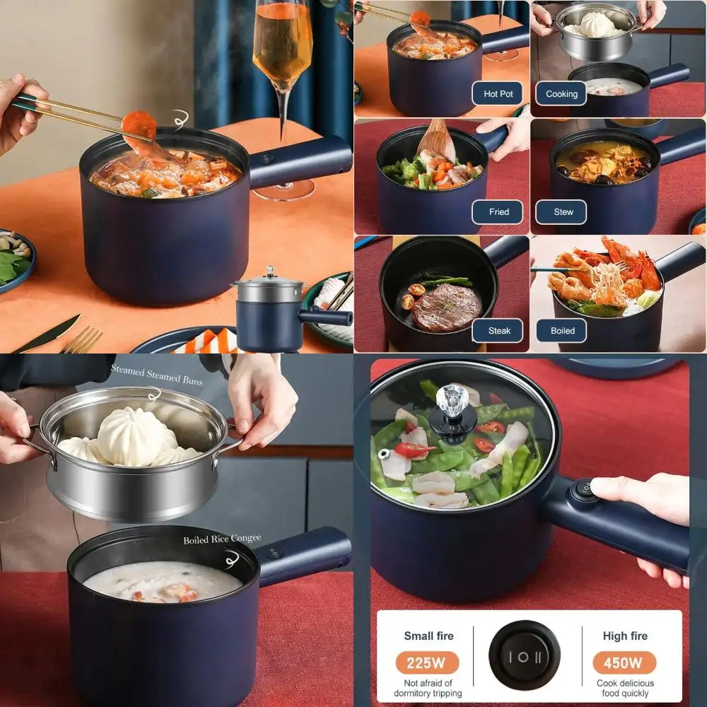 220V Multifunction Cooker Household Single/Double Layer Hot Pot Rice Cooker Student Dormitory Mini Non-stick Pan Pots