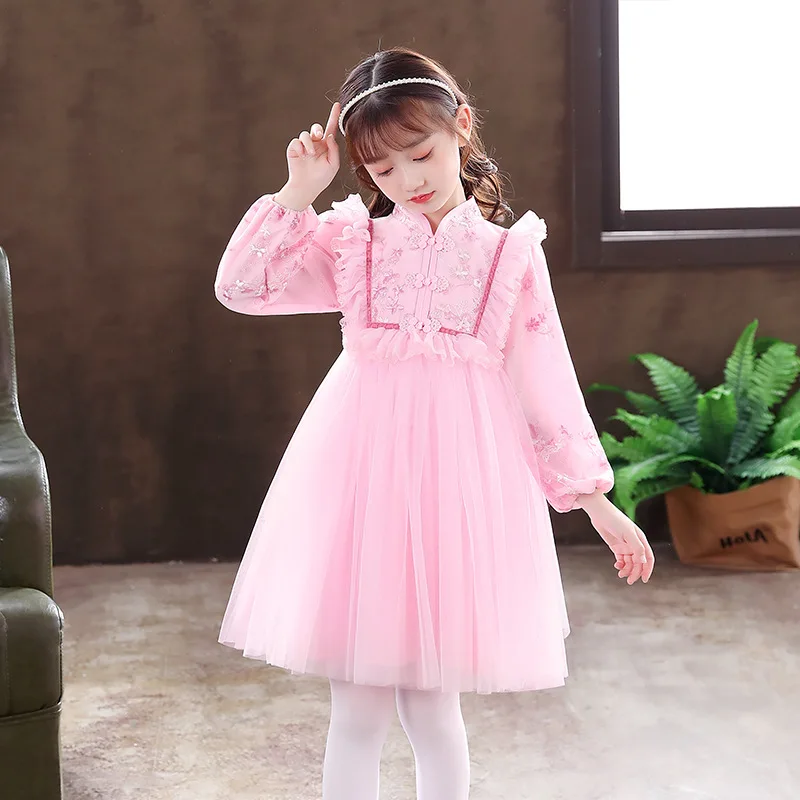 

3-12Y Teen Girl Evening Party Long Dress Girl Formal School Ceremony Outfit Kids Christening Costume White first Communion Dres