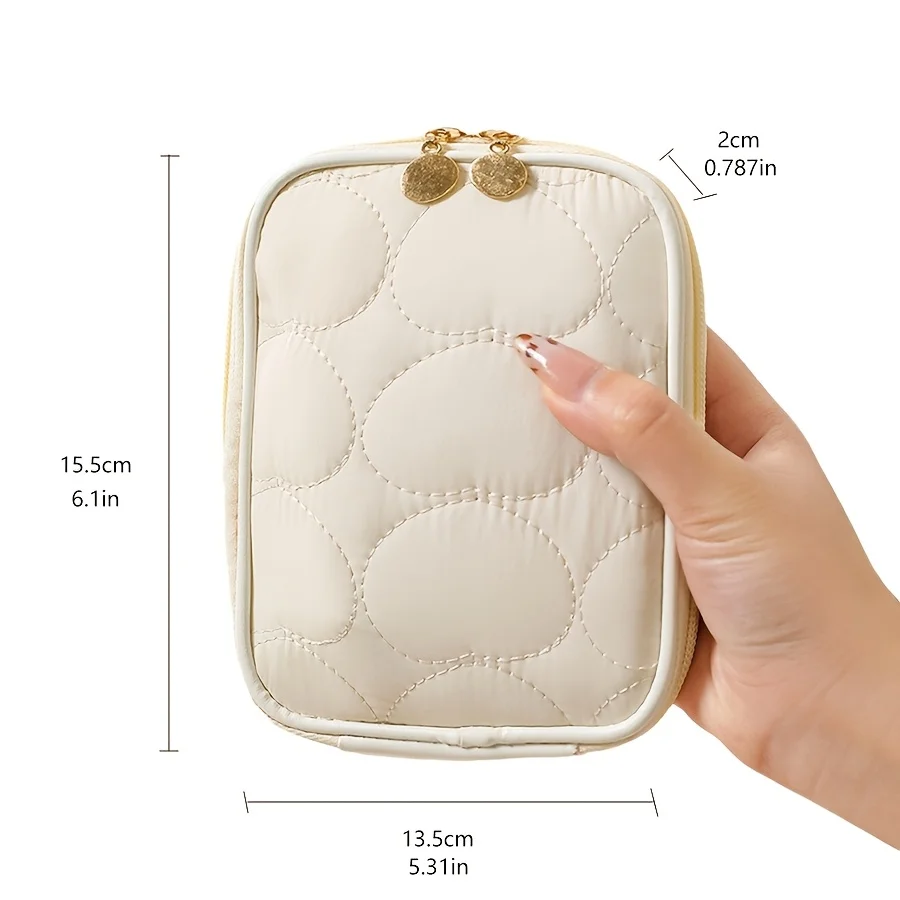 Portable Makeup Pouch for Touch-Ups, Mini Lipstick Cosmetics Storage Bag, Large Capacity Multifunctional Organizer, Toiletry Bag 3