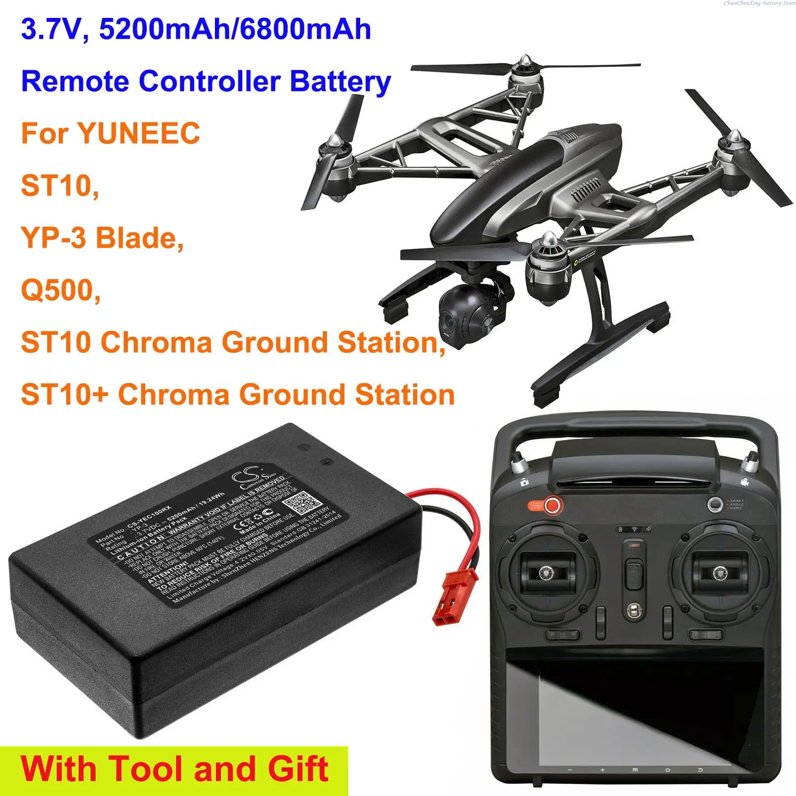 Batteria Cameron Sino 5200Mah/6800Mah Per Yuneec St10, Lama Yp-3, Stazione Di Terra Chroma St10, Stazione Di Terra Chroma St10, Q500