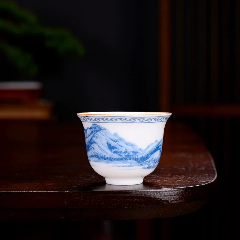 Tea Cup Chinese Vintage Porcelain Ceramic Glaze Hand Made Teeware For Puer Green Tea Ceremony