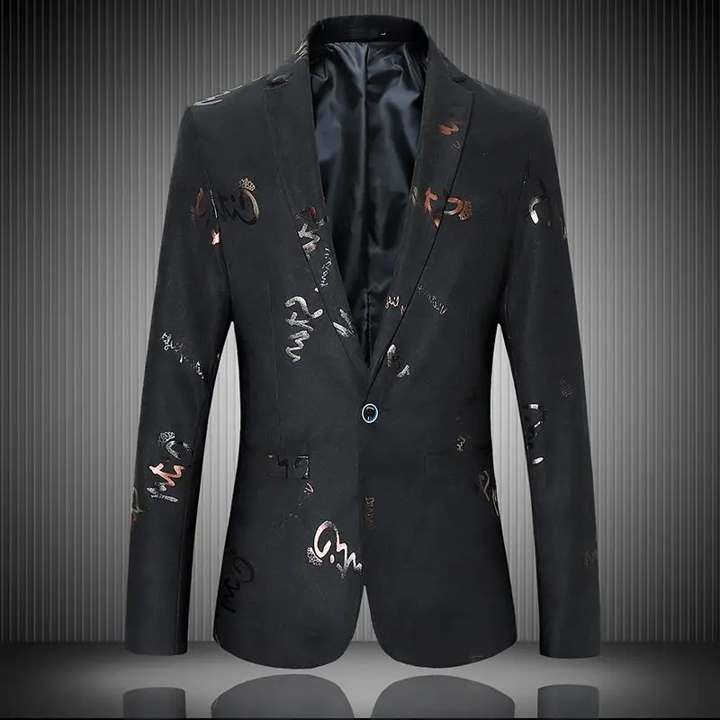 

2021 Spring Autumn Men’s Dress Suit Blazers British Printed Wedding Business Casual Suits Male Formal Blazers Jacket Coat D88