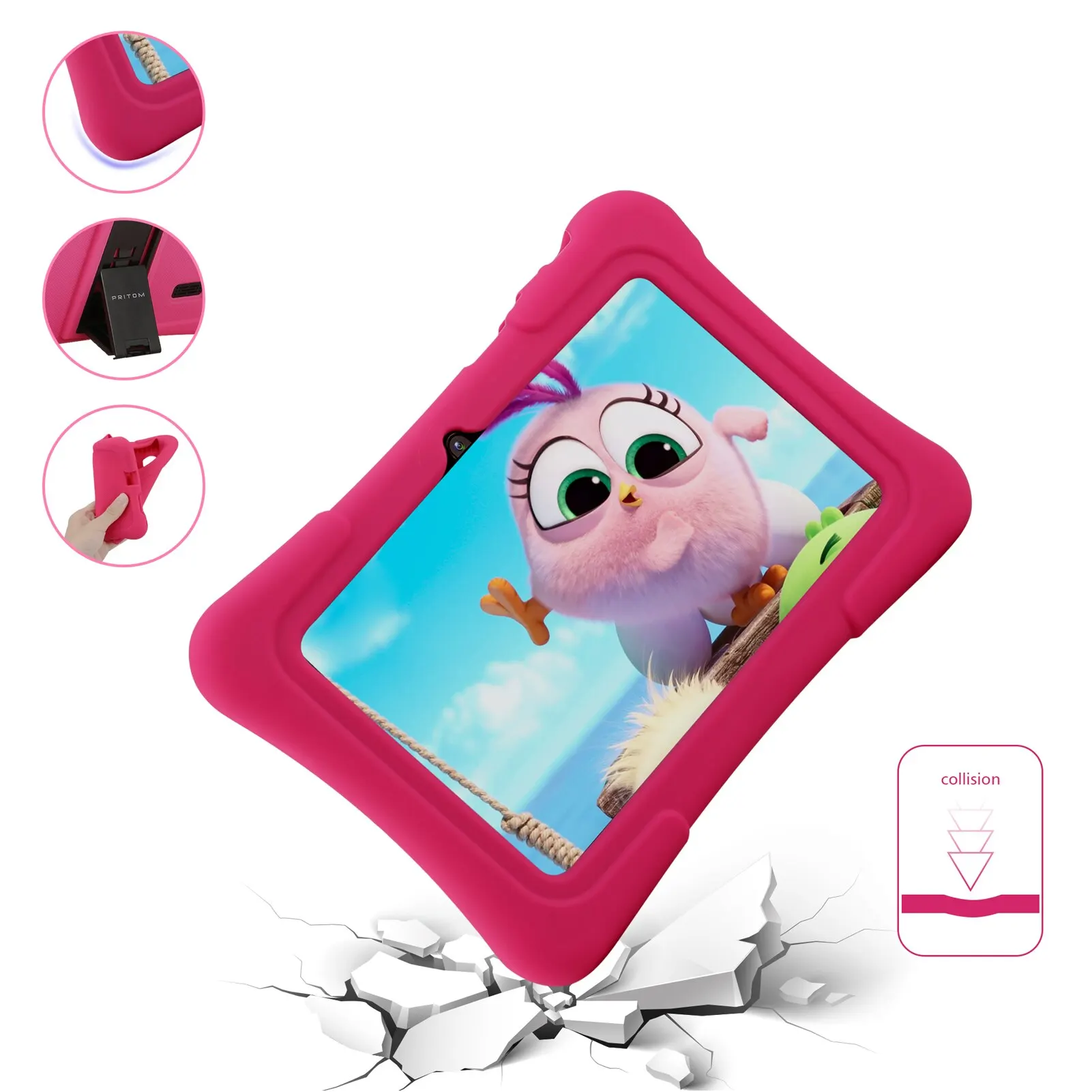 Pritom tablet infantil de 7 polegadas quad core android 10 32gb wifi bluetooth software educacional instalado