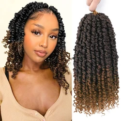 Extensiones de cabello trenzado sintético, nido de pelo pretrenzado, Passion Twist, trenzas de ganchillo preenrolladas, bohemias