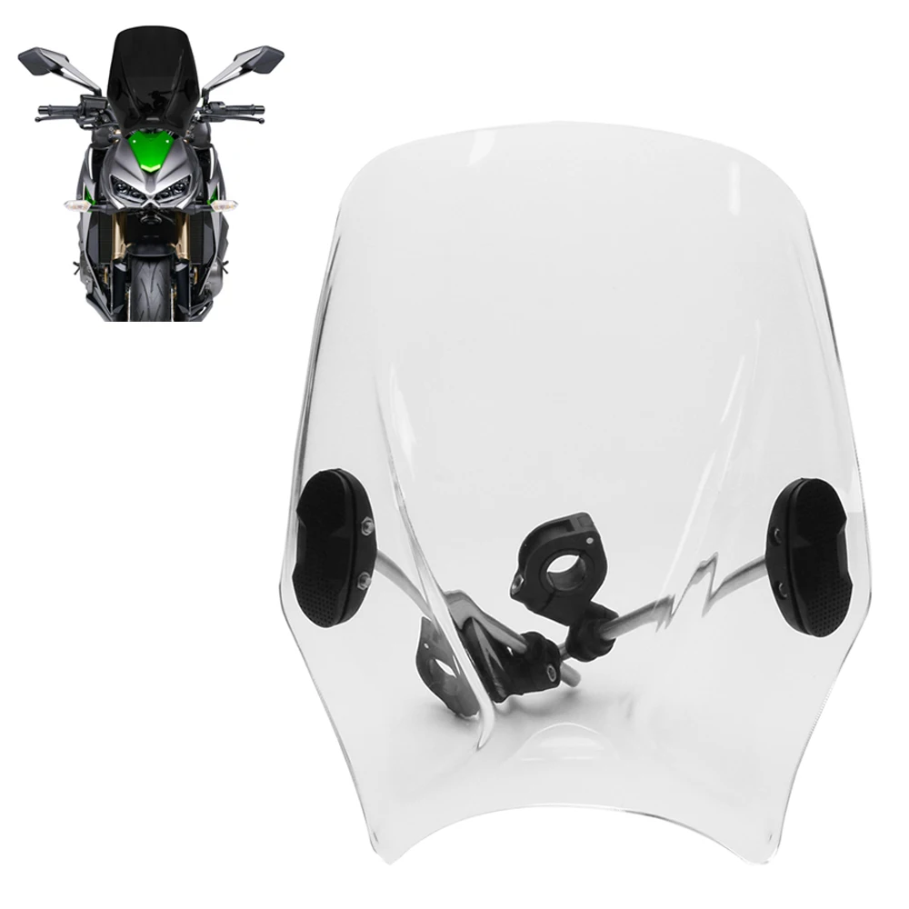 

For KAWASAKI SUZUKI YAMAHA HONDA BMW Universal Motorcycle Windscreen Windshield Covers Screen Smoke Lens Motorbikes Deflector