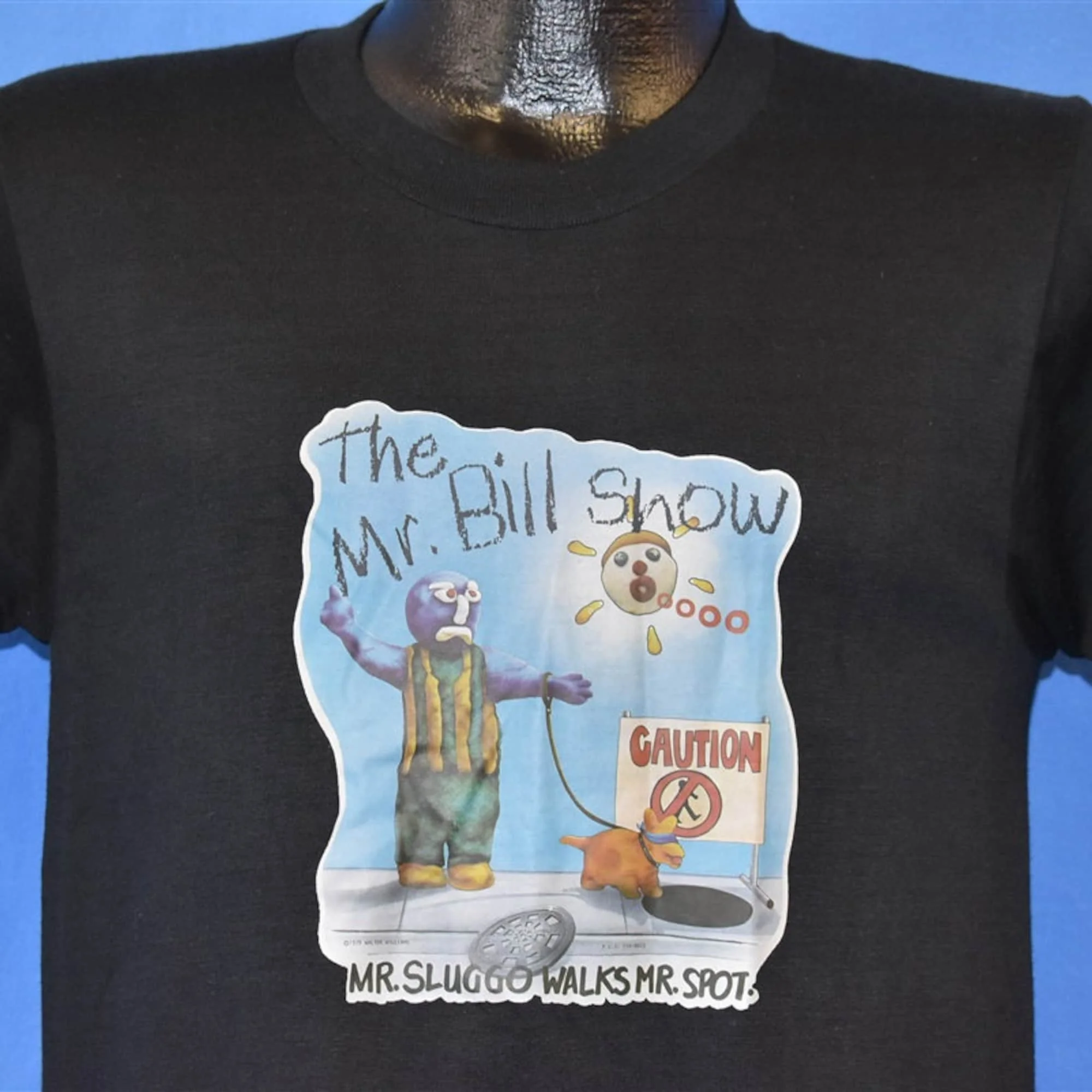 70S Mr Bill Show Sluggo Walks Spot Iron On T Shirt Small