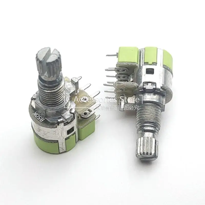 3PCS 12MM 12 Type Duplex With Switch B50K B503 Volume Audio Power Amplifier Potentiometer 8 Pin Flower Shaft Length 15MM
