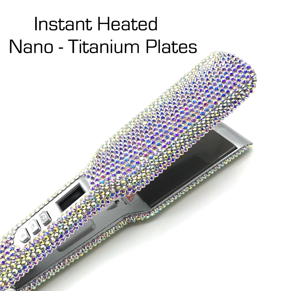 Hair Straightener  Plancha Para Cabello 2 Inch Diamond Flat Iron Professional Titanium Straightener Iron Heat-up 480℉ 3