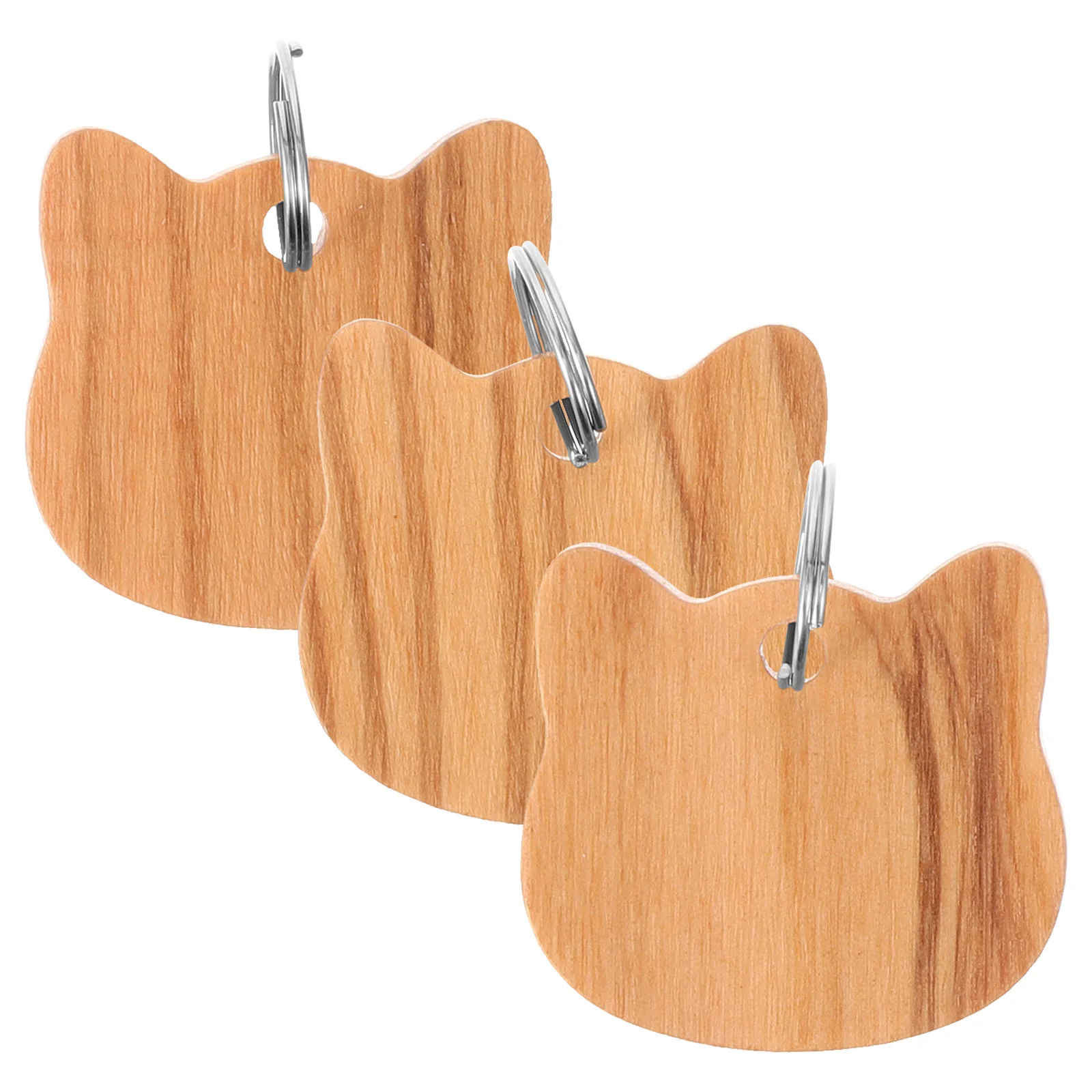 

3Pcs Wooden ID Tag for Dog Cat Pet Dog Tag Dog Collar ID Tag Cat Head Shaped Pet Tag