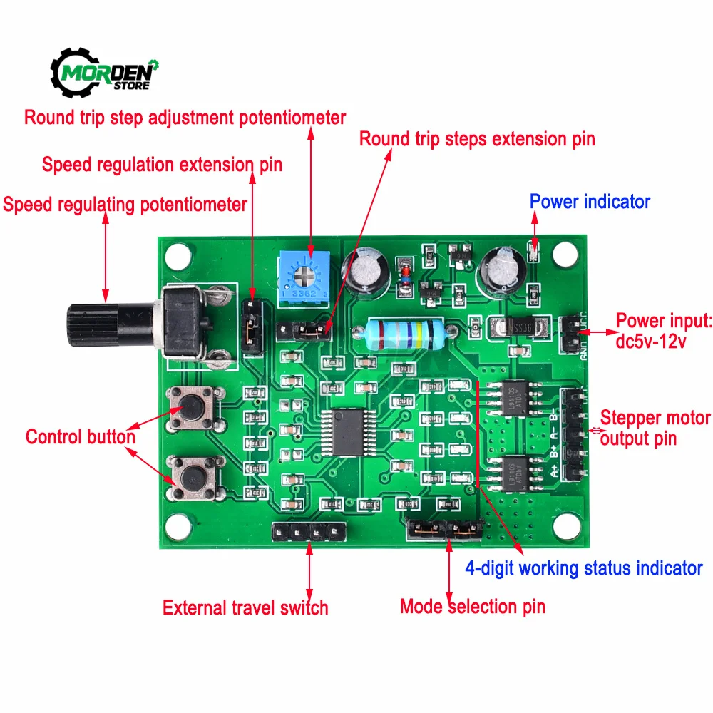 Dc 5V-12V Brushless Dc Stepper Motor Driver Controller Board 2 Canali Quattro Fili Driver Del Motore Passo-Passo Accessori Di Alimentazione