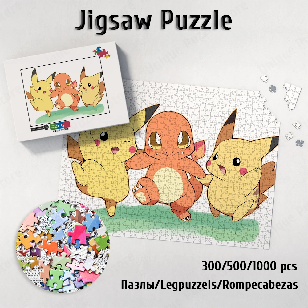

Cartoon Pikachu and Friends Puzzle Pokmon Charmander Unique Design 300/500/1000 Pieces Jigsaw Puzzle Toys Hobbies Children Toys