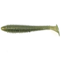 B&U Fat Impact Ring Shad Soft Lure - Premium Swimbait Jigging Bait - 15PCS-55mm-1.5g (ENGINE OIL GREEN)