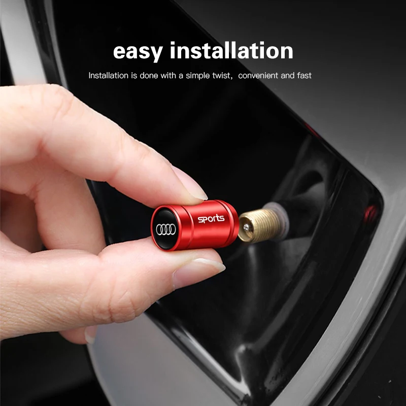 Sleek 4-Piece Car Wheel Tire Valve Caps Set - Premium Auto Accessories
