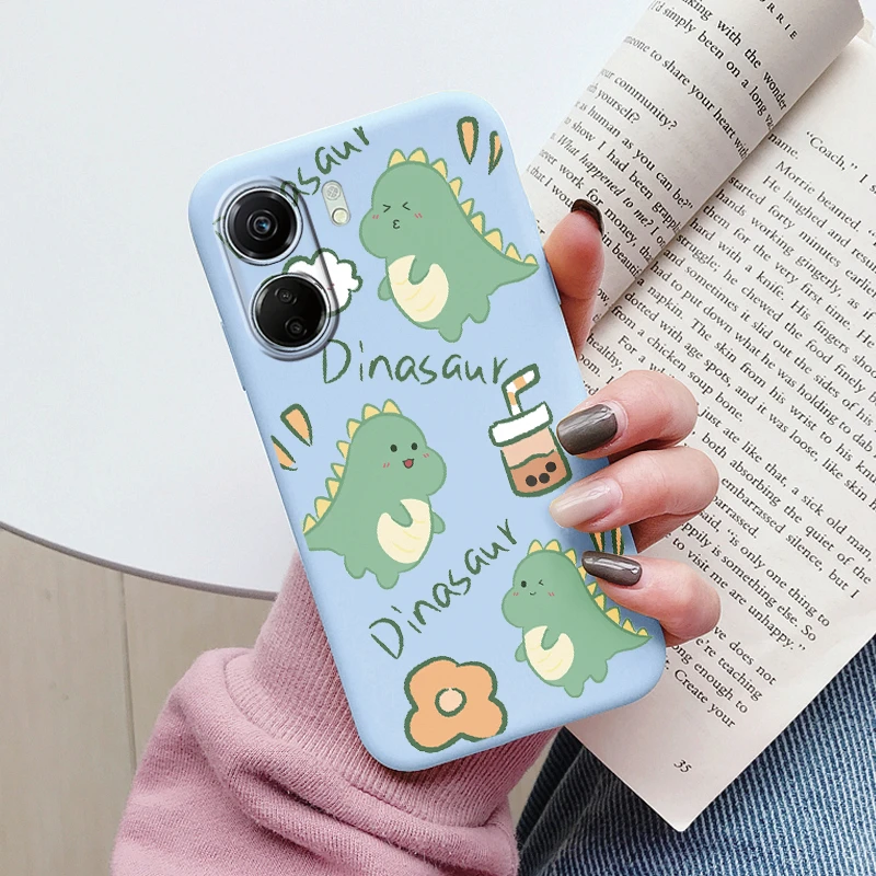 Silicone Soft TPU Protective Cat Design Phone Case with Little Dinosaur Shell