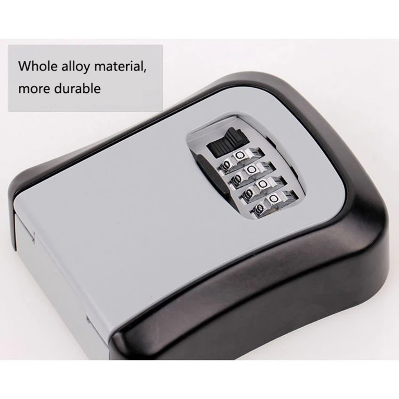 

Outdoor Wall Mounted for Key Safe Weatherproof Lock Box 4-Digit Combination Code Locking Storage Box for Key, Room Card