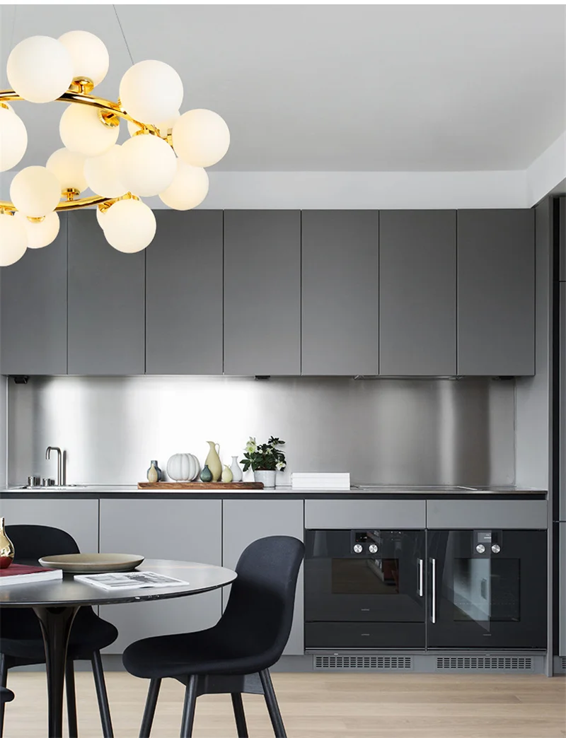 Description Picture 4 of itemNordic Round Chandelier Glass Ball Chandeliers Restaurant Bar Kitchen Living room Lighting Lamp Indoors Decorative Lamps