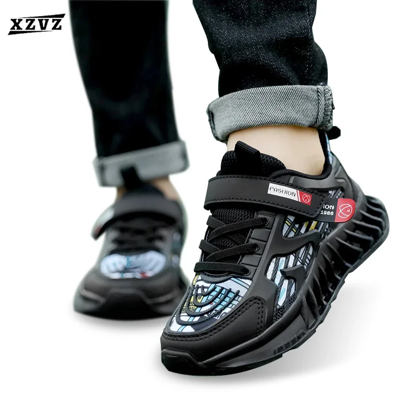 

New Kids Sneakers Mesh+PU Breathable Children's Shoes Soft Bottom Boys Girls Shoes Thick Bottom Design Soft Footwear