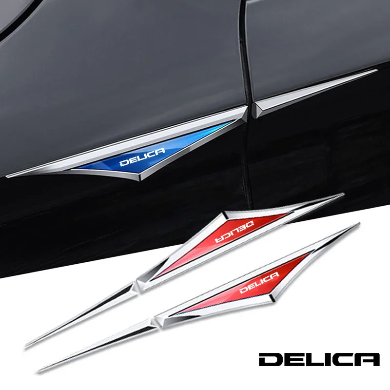 

2pcs/Set Car Fender Stainless Steel Sticker Decals Emblem Exterior Decorate For Mitsubishi Delica Car Accessories Metal Stickers