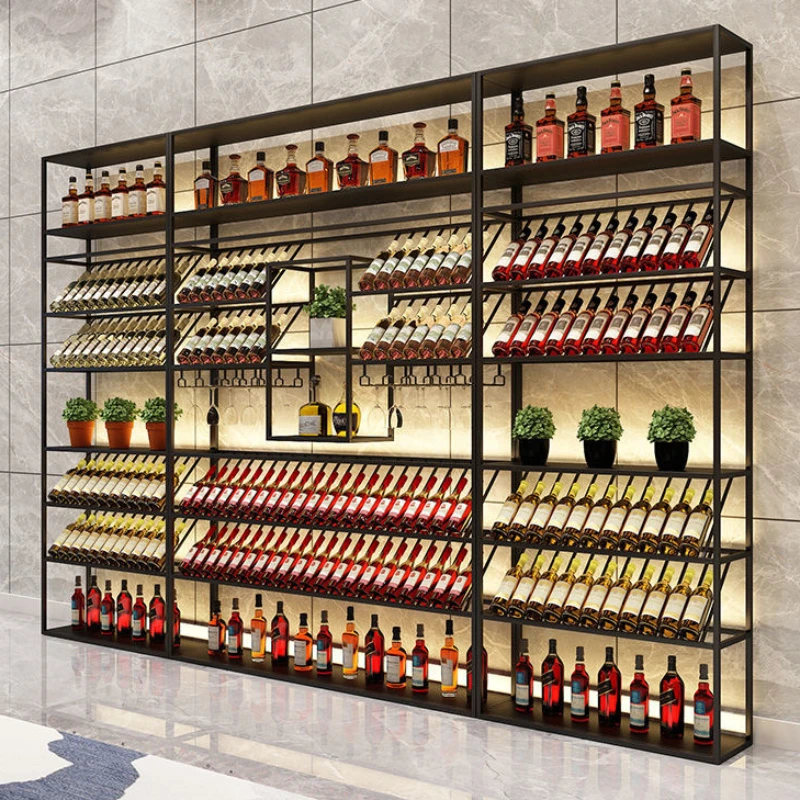 Showcase Fridge Mini Bar Wine Cabinet Glass Display Wall Mounted Iron Rack Vinegar Luxury Kitchen Cabinets Living Room Cabnet
