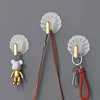 8 PCS Acrylic Transparent Hook Strong Adhesive Kitchen Living Room Bathroom Wall Multifunctional Towe Key Clothes Hats Storage 2